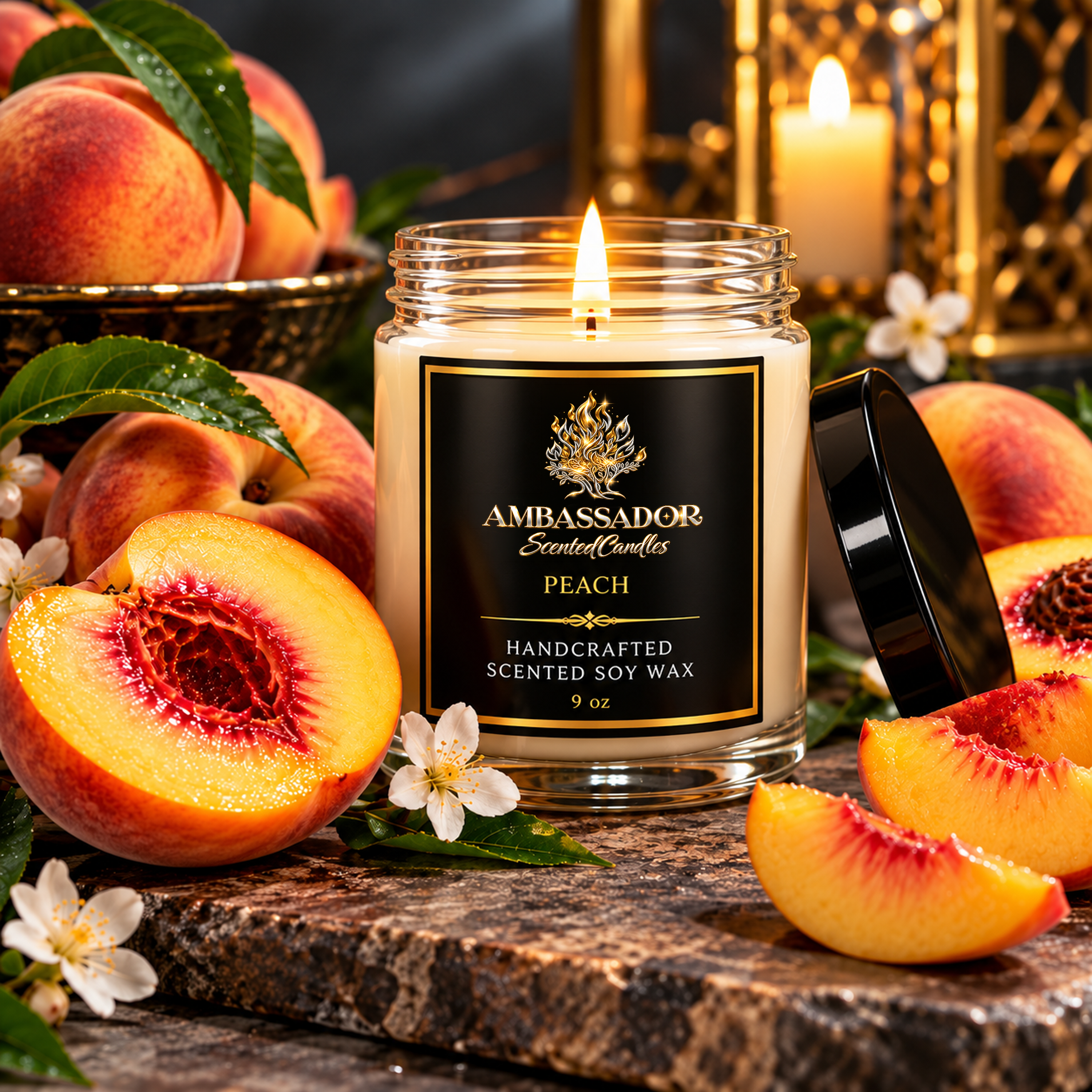 Peachy scented candle fragrance